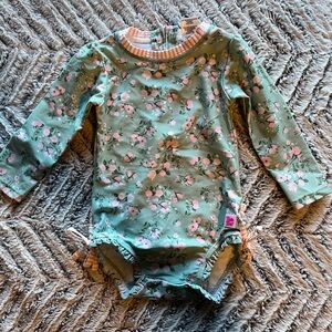 Ruffle Butts Green Floral Baby/Toddler Swimsuit - NWT